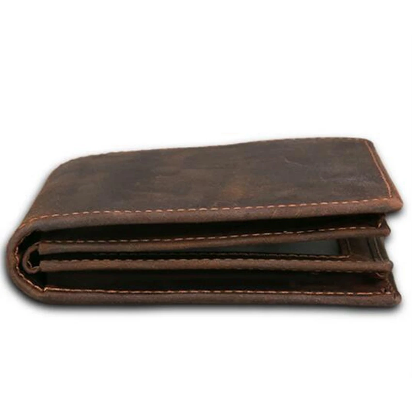 Мужские Винтажные бумажники из натуральной кожи функциональные