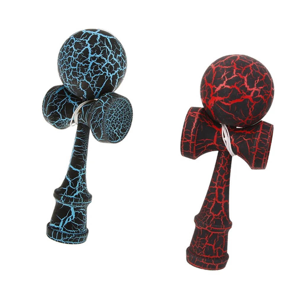 Деревянные игрушки Kendama из 2 предметов с краской в виде трещин профессиональные