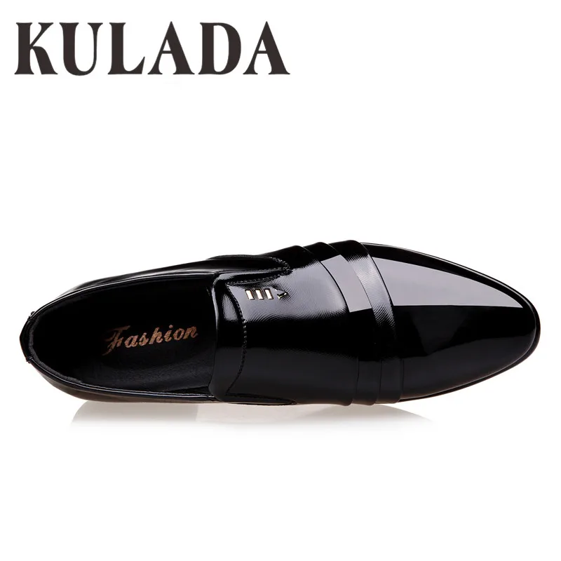 KULADA новые Мужская обувь деловой классический Лакированная кожа Удобная мужская