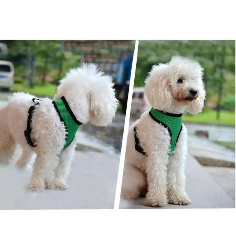 4 цвета Регулируемый Комфорт Мягкая дышащая собачья упряжь для домашних животных