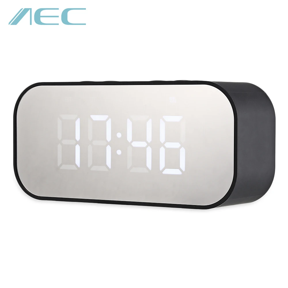 AEC BT501 Portable Wireless Bluetooth Speaker Column Subwoofer Music Sound Box LED wireless speaker with Alarm Clock mirror | Электроника