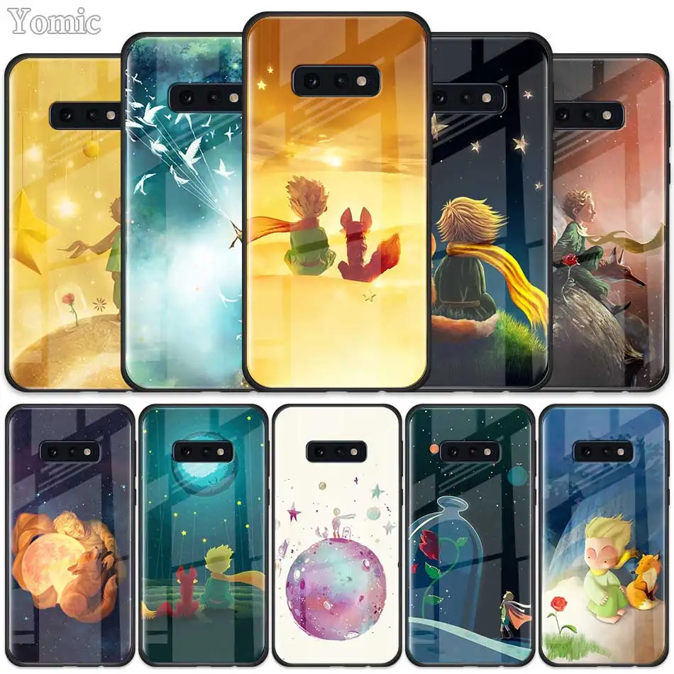 

The Little Prince And Fox Tempered Glass Case for Samsung Galaxy S20 FE S21 Note 20 Ultra S10 10 Lite S9 Plus S8 Phone Cover Sac