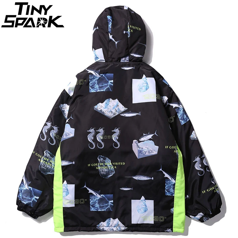 2018 зимняя негабаритная парка куртка уличная Iceberg хип-хоп с капюшоном ветровка