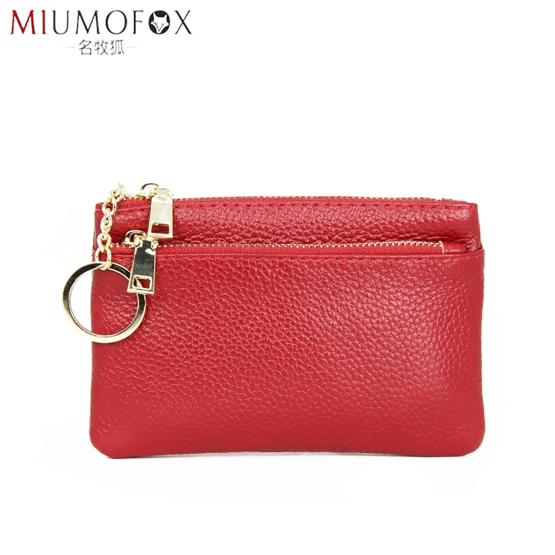Новый Кошелек для монет Женский кошелек из натуральной кожи на молнии мини