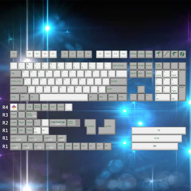 Клавишные колпачки из ПБТ краситель subbed keycaps Вишневый профиль 151 ключи для