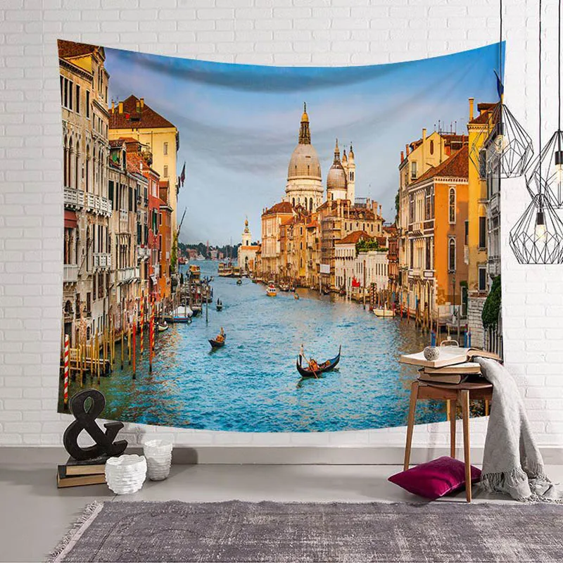

Tapestry wall hanging Bohemian bedspread dorm decor tapestries table cloth yoga mat Rug Architectural attraction Venice