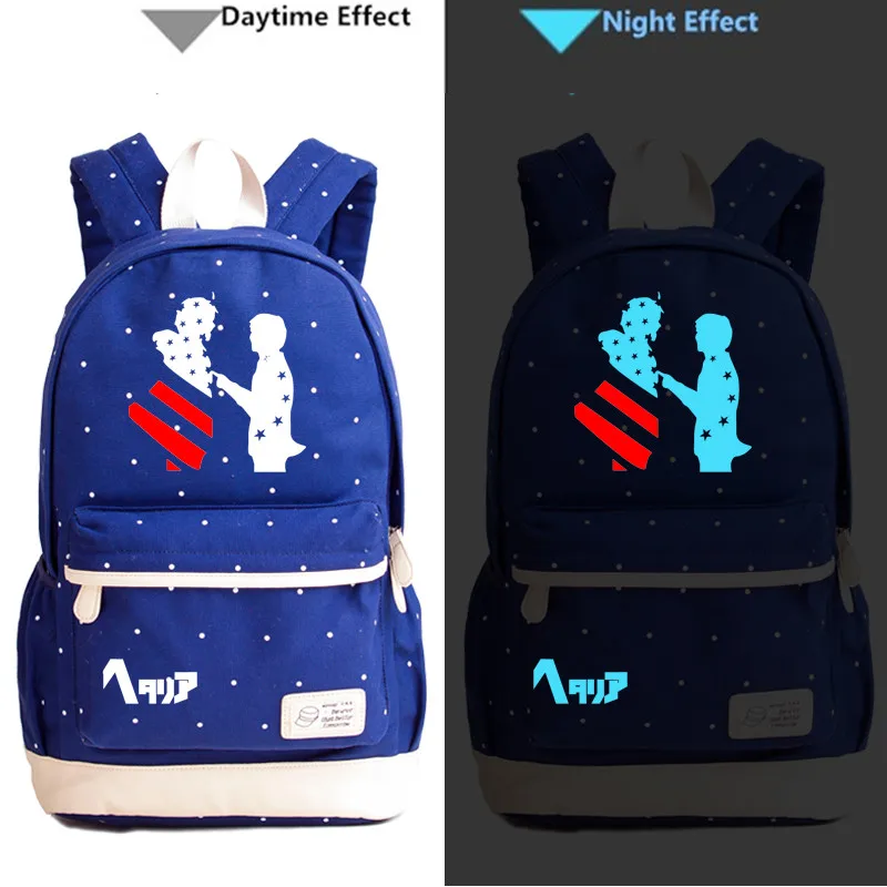 Kimikoy оси держав Hetalia яркий рюкзак APH волна точка цветок ноутбук Bookbag школьная сумка