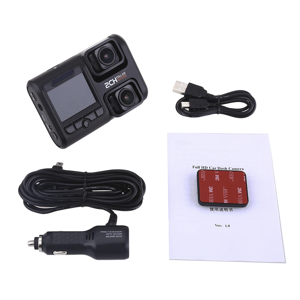 Dash Cam двойной видеорегистратор для автомобиля камера Запись рекордер sony IMX323 Full HD