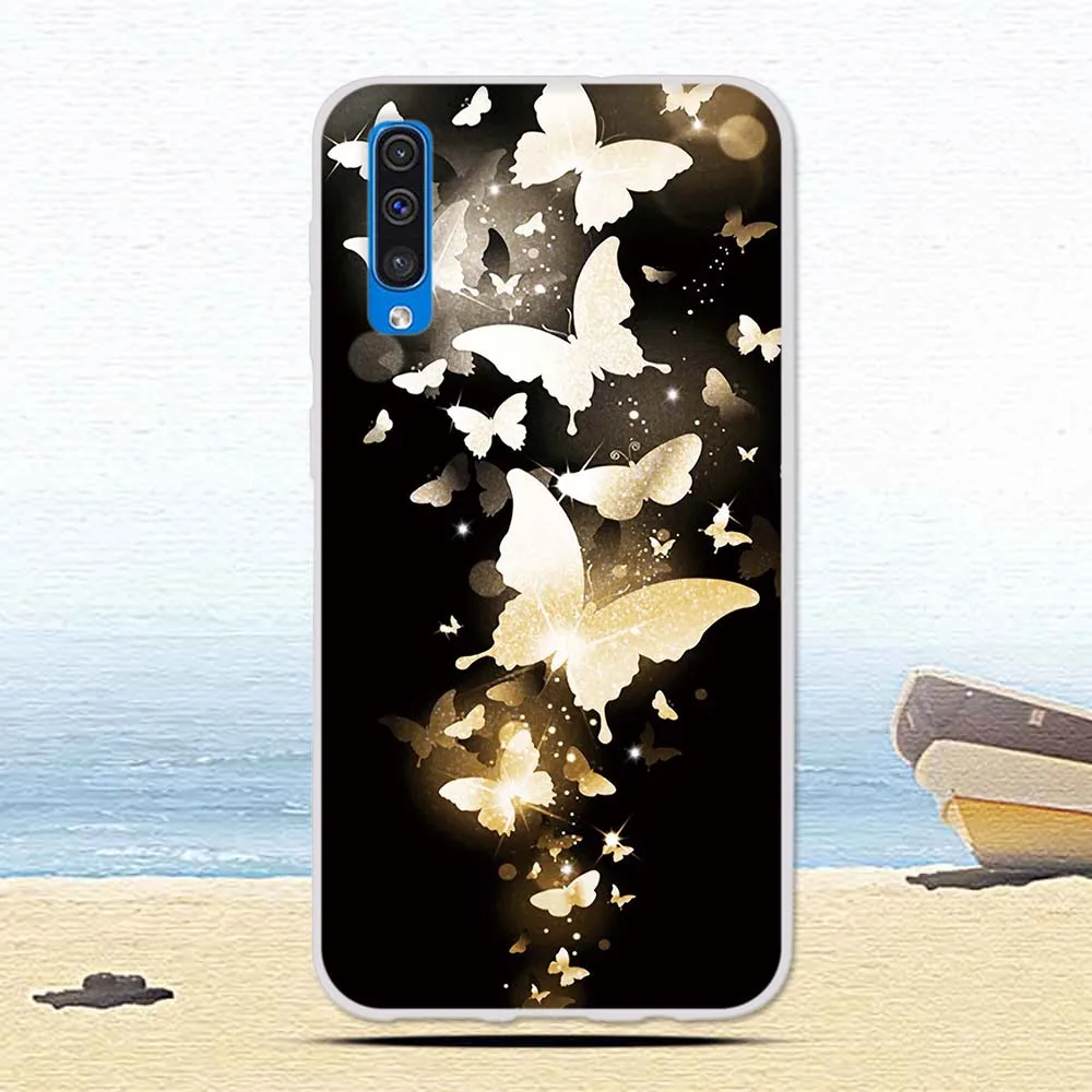 Чехол для Samsung Galaxy A50 A 50 цветной защитный чехол с принтом кота Мягкие силиконовые