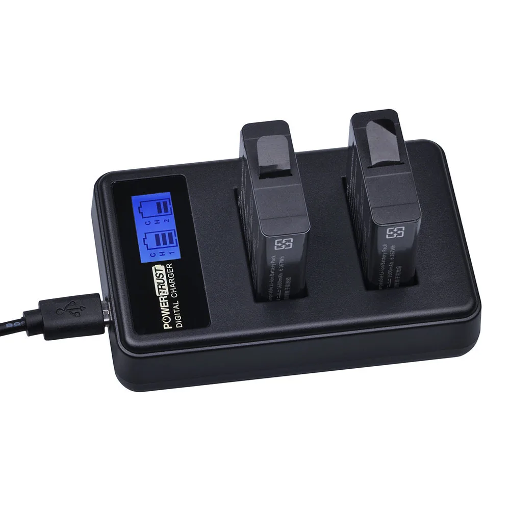 PowerTrust для Gopro new 7 8 AHDBT-501 батарея + LCD USB двойное зарядное устройство экшн-Камеры hero 5