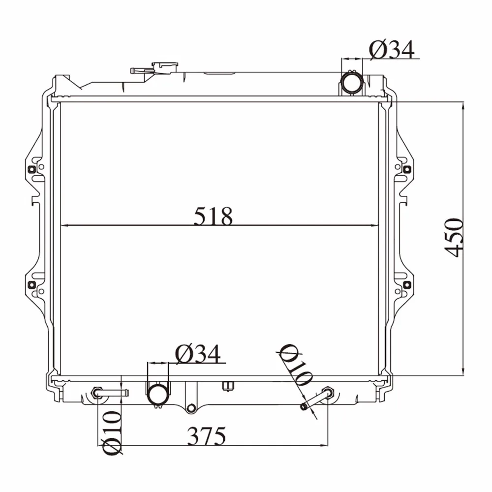 Автомобильный радиатор для Toyota Hilux RZN149R RZN147 RZN169R RZN179R 2.7L бензиновый 1640075270 1640075240 97