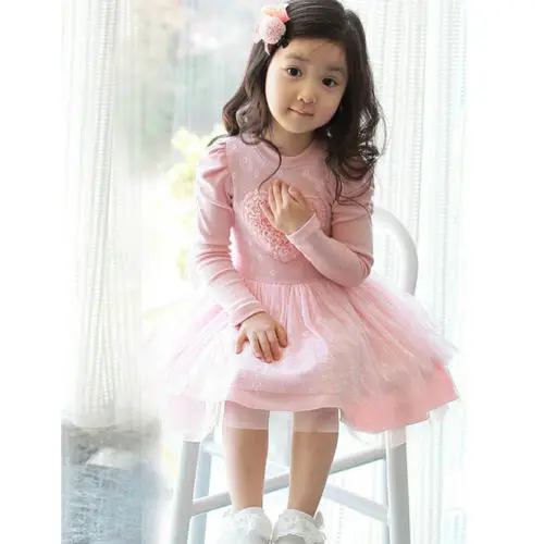 Детское фатиновое платье-пачка с длинным рукавом на возраст 2-7 лет | Детская