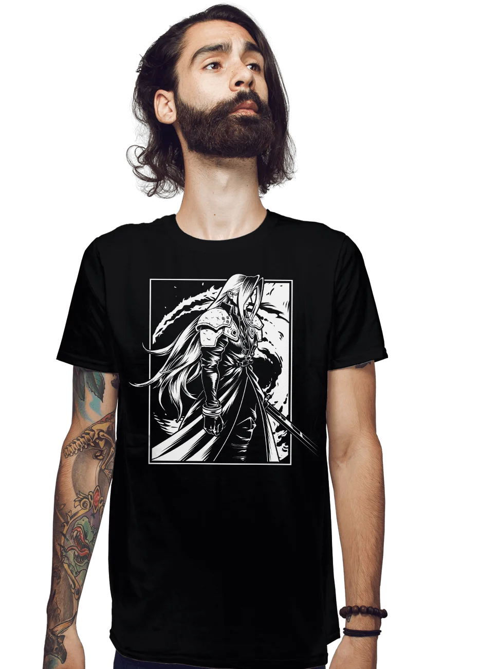 Sephiroth The Man In Black Cape Final Fantasy Manga черная футболка S 6XL хлопковые мужские футболки