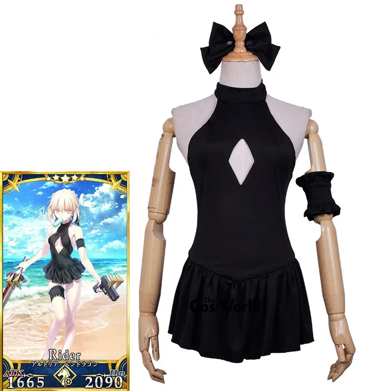 Fate Grand Order Arturia Pendragon Saber купальный костюм Цельный купальник монокини платье наряд