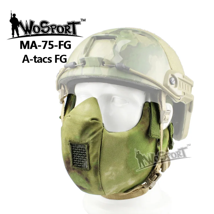 Новинка Sinairsoft Военная Тактическая Маска для лица V5 модульная 1000D Cordura Рот Половина WarGame Охота Велоспорт страйкбол пейнтбол - Цвет: MA-75-FG