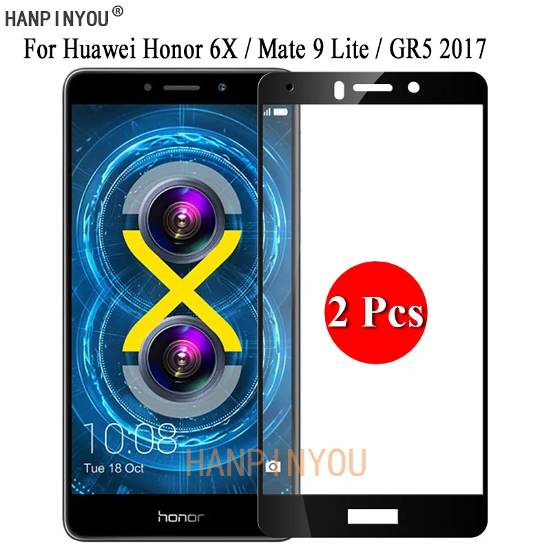 

2 шт./лот для Huawei Honor 6X / Mate 9 Lite / GR5 2017 полное покрытие защита экрана Закаленное стекло Защитная пленка + инструменты для очистки