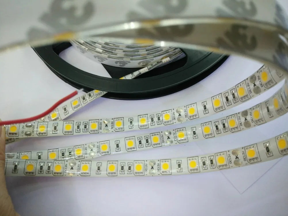 20 шт./лот яркость Epistar светодиодный чип 5050LED полоса 60 светодиодов/м 3 года гарантии