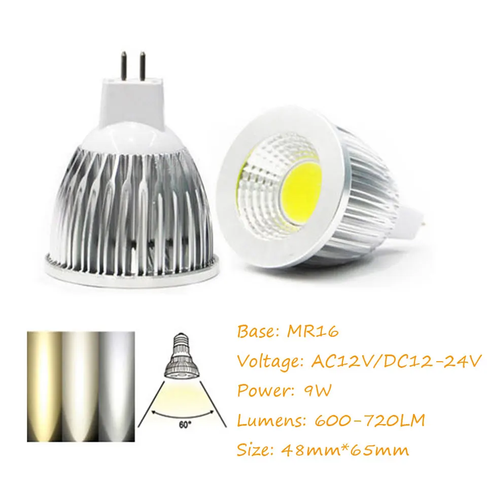 Приглушаемая светодиодная лампа MR16 COB высокой мощности Led прожектор с Cob матрицей