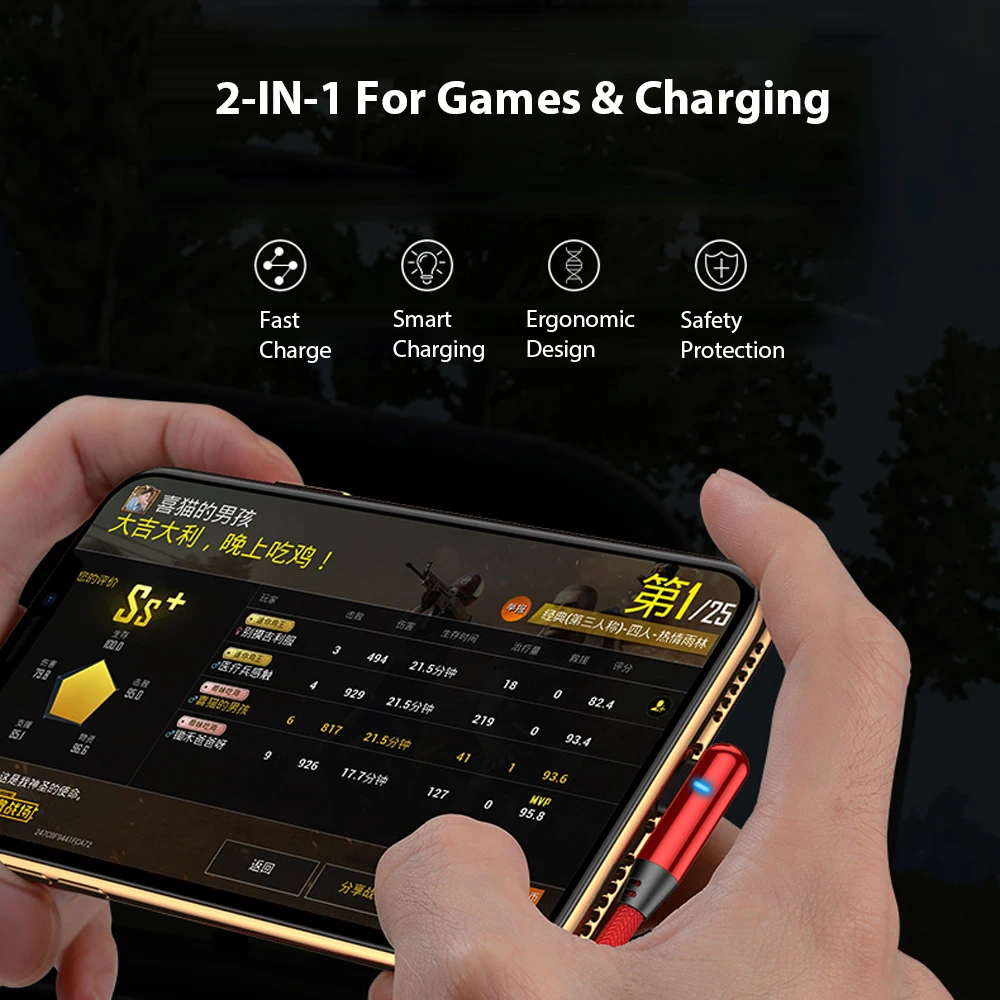 Кабель USB Type C VOXLINK 90 градусов для быстрой зарядки шнур передачи данных с разъемом