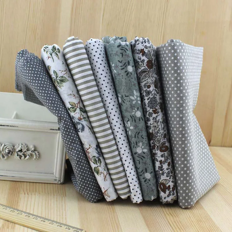 2017 7 шт. 100% хлопок серая серия модная ткань для шитья сделай сам стежка набор