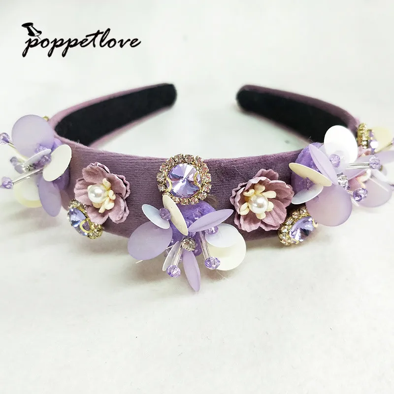 

European Bride Headdress Crystal Crown Hairband Wedding Dress Accessories Hair Accessories Baroque Color Crown