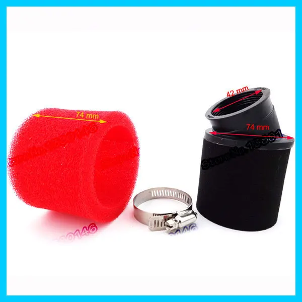 Угловой пенопластовый воздушный фильтр 42 мм губчатый очиститель для 125cc 140cc 110 KLX