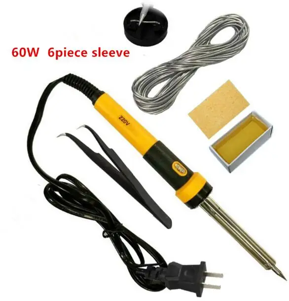 60W 6 Piece Set Горячая Распродажа, набор из 6 предметов, паяльник, инструмент для ремонта бытовой техники, 220 В, 30 Вт, 40 Вт, 60 Вт, сварка при постоянной температуре - Цвет: 60W 6 Piece Set