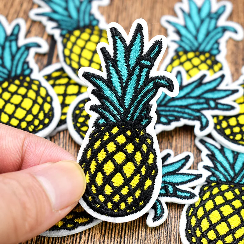 Нашивки ананасы для одежды diy Милая модная вышитая нашивка аппликация наклейки