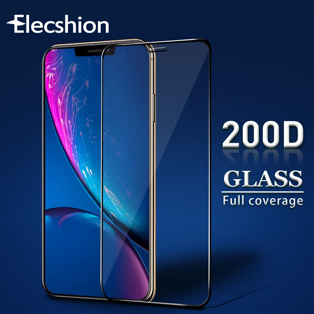 200D защита экрана телефона для iPhone 7 6 6s 8 Plus XS Max XR изогнутое закаленное стекло X