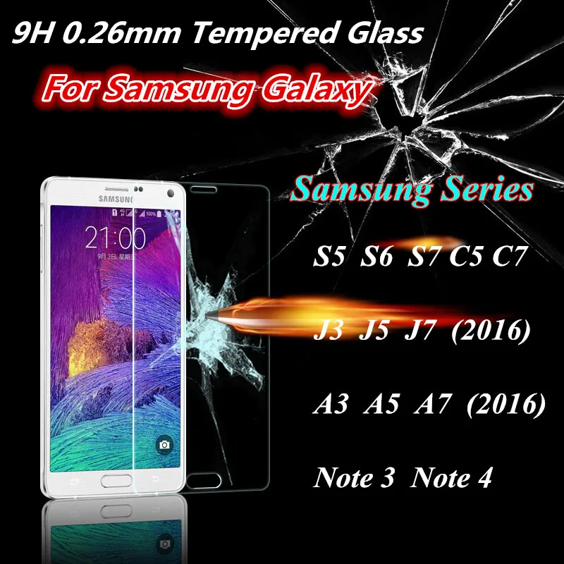 Закаленное стекло для samsung Galaxy A5 A7 J3 2016 2017 Note 4 5 Защитная пленка экрана смартфона