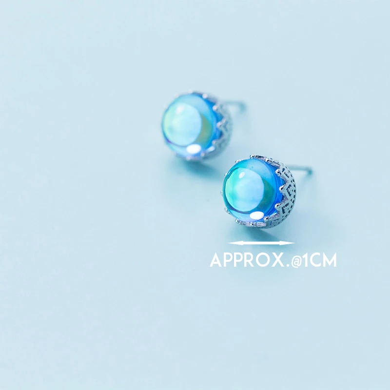 10 мм 100% настоящие 925 стерлингового серебра ювелирные изделия синий Аврора лес