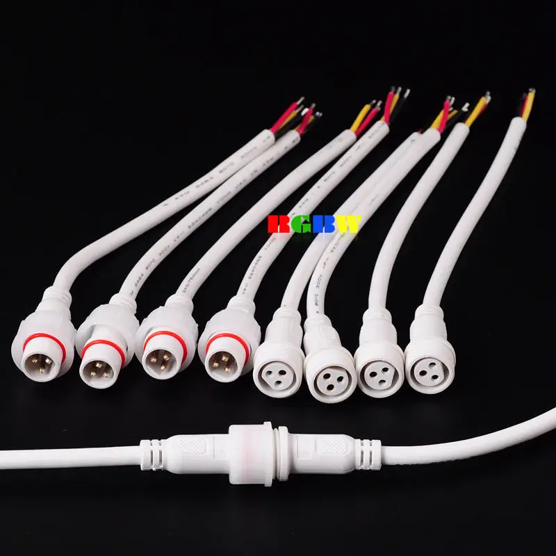 2 ~ 100 3pin 18AGW кабель IP67 Водонепроницаемый светодиодный соединитель fr WS2812B WS2811