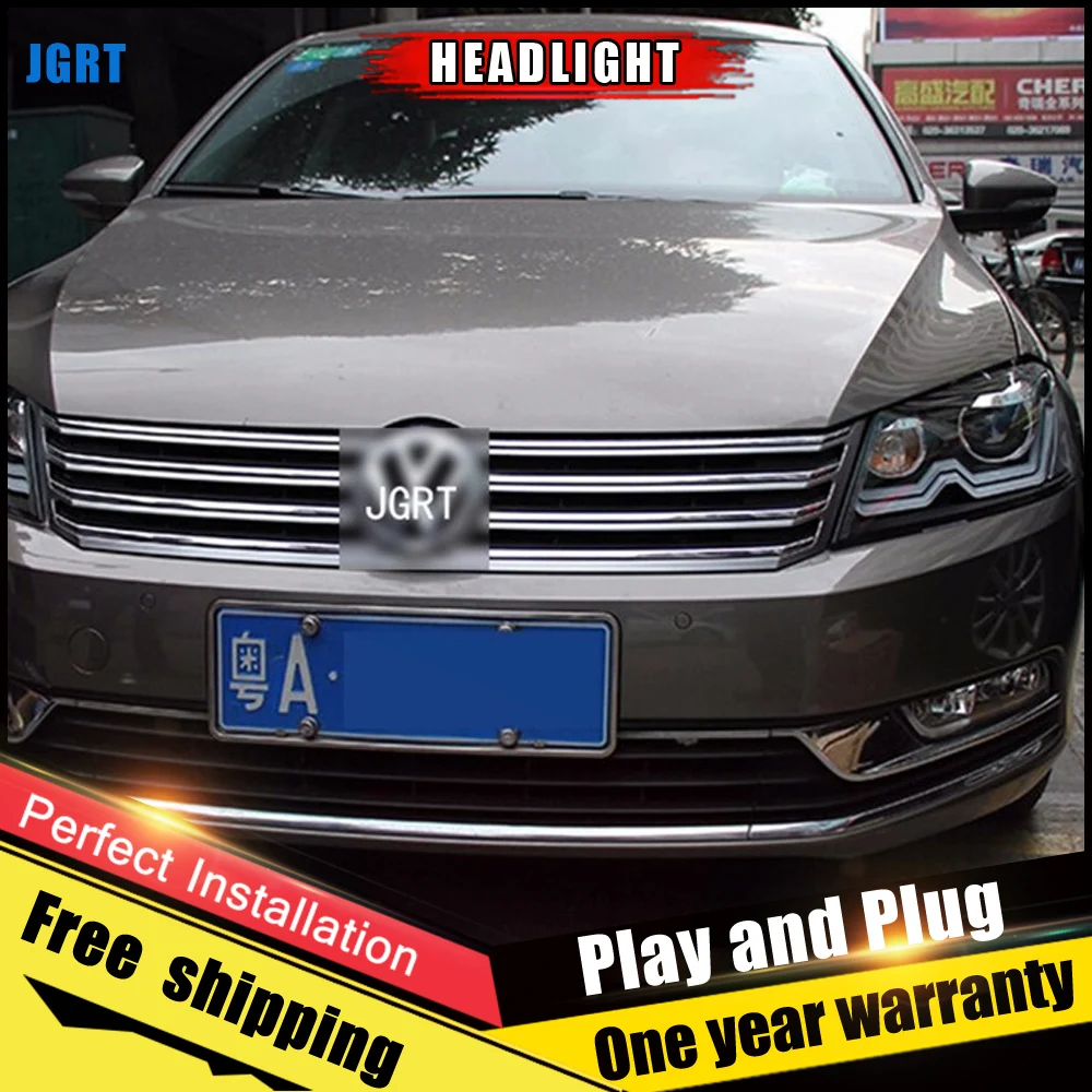 2 шт. светодиодный льные светодиодные фары для VW Passat 2012-2014 ные DRL двухлучевые H7 HID