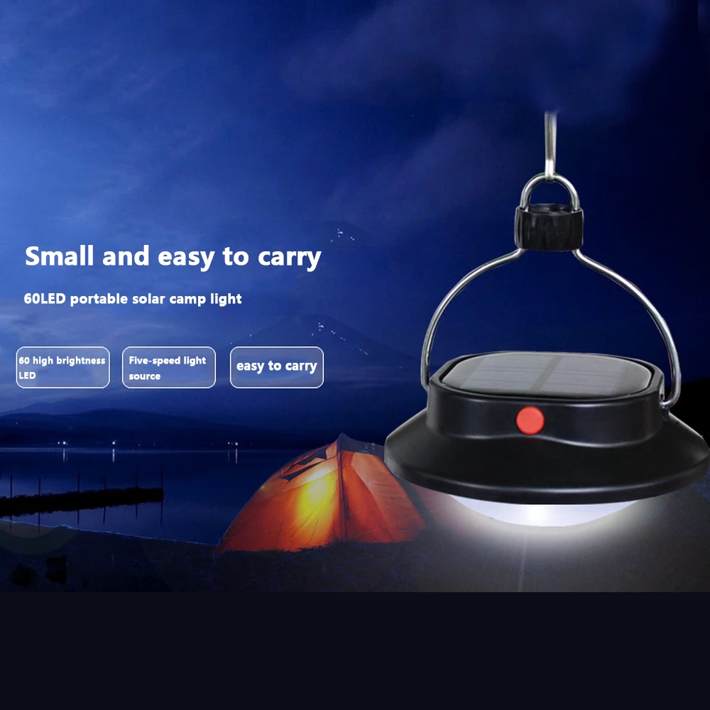 Светодиодный 60 Вт солнечный светильник Открытый Двор Пеший Туризм палатки