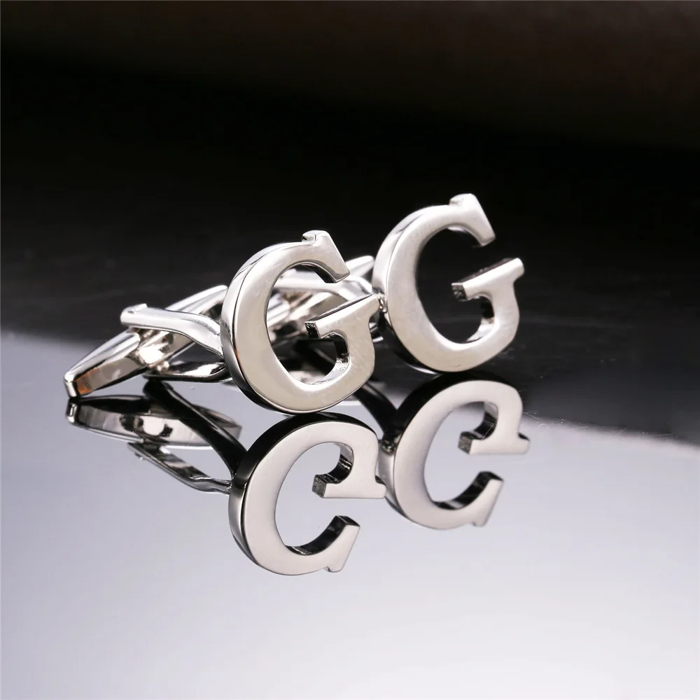 Алфавита G мужские запонки высококачественные кнопки золото/цвет мода