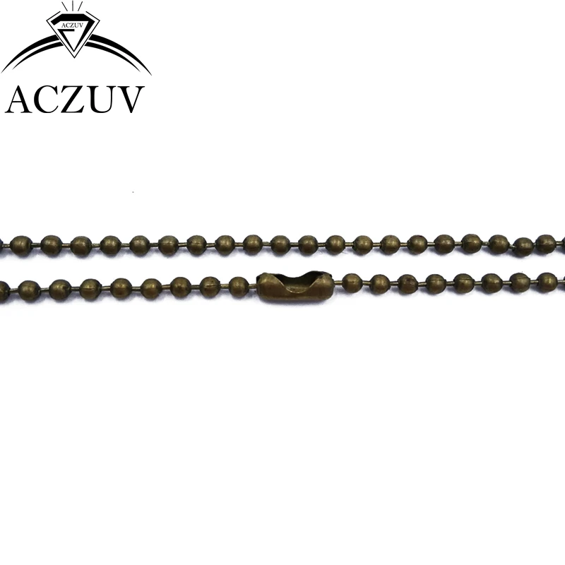 

Антикварная бронзовая металлическая цепочка, 100 шт., 2,4 мм, Шариковая бусина, 8 см-15 см, бирка 40 см-80 см, цепочки для ожерелья с концами соединителя BBC007