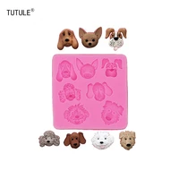 gadgets dog head silicone rubber flexible food safe mould clay resin ceramics candy fondant candy chocolate soap mould