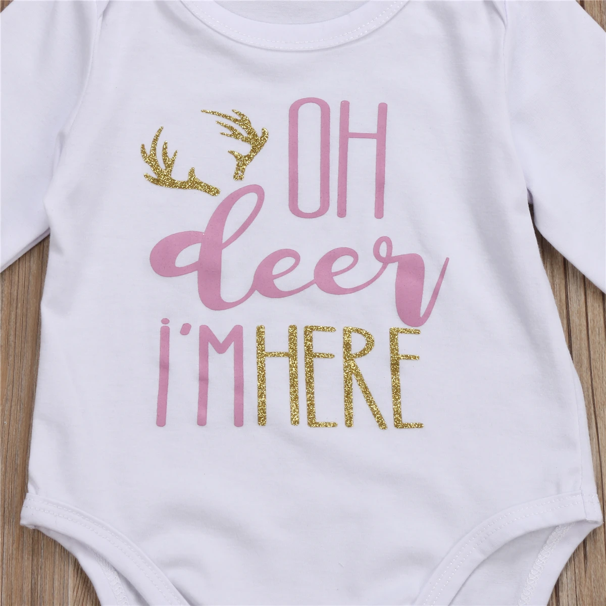 cute Newborn Baby Boy Girl outfits letter print Long Sleeve white romper brown Pants Hat autumn Outfit Set Clothes for baby | Детская