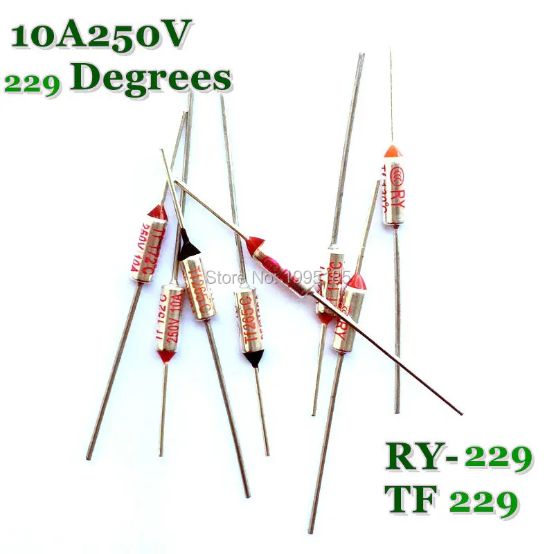 RY 10 шт./лот Новый микро Термопредохранитель 10A250V 229 градусов Tf C мини температурный