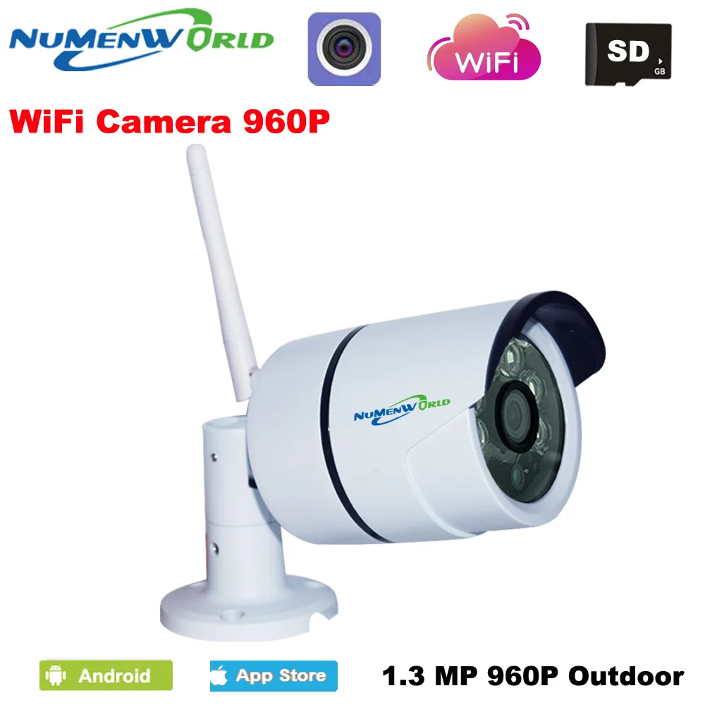 

960P HD IP Camera Outdoor Night Vision H.264 Motion Detection Email Alert Remote View Via Smart Phone support SD memory