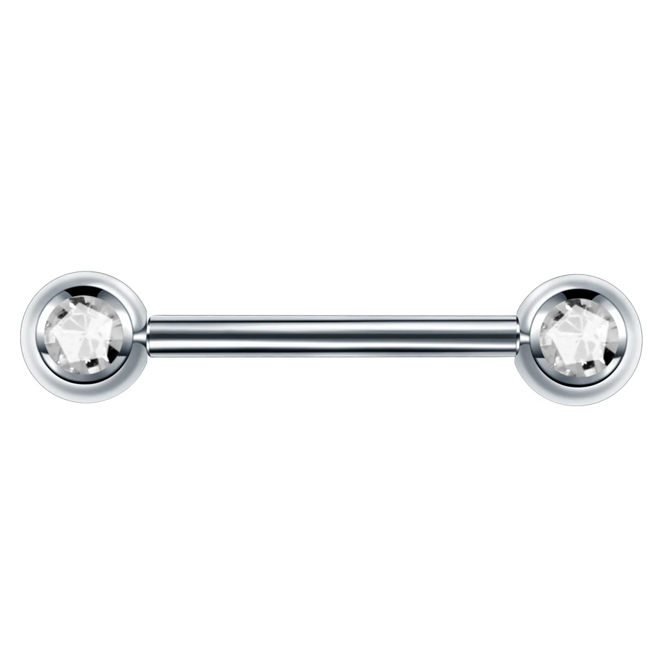 1pc G23 Titanium Nipple Barbell Rings Gem Internally Thread Tongue Long Cartilage Bar Earrings Body Jewelry | Украшения и