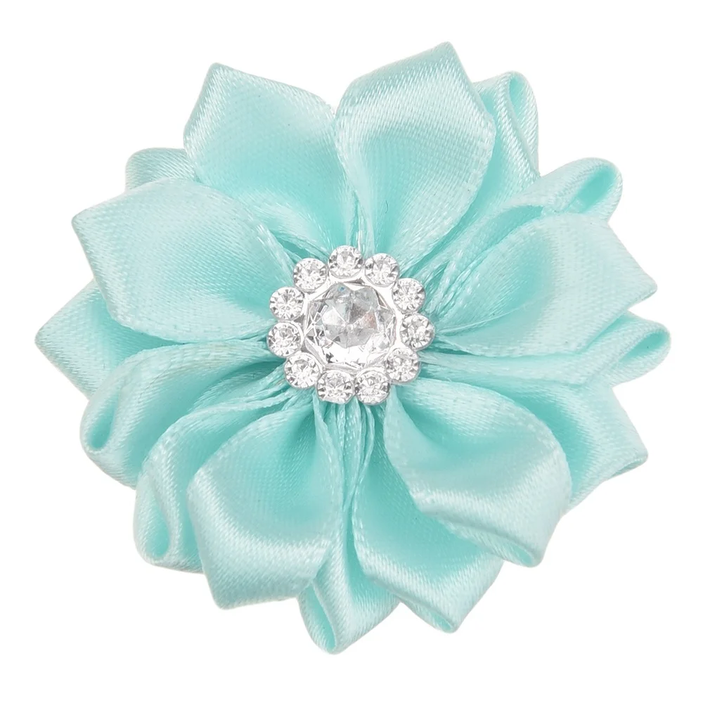 Mint Green 20 шт. букет искусственных цветов стразы цветок DIY цветы украшение дома аксессуары для волос повязка на голову без зажимов без бантов - Цвет: Mint Green