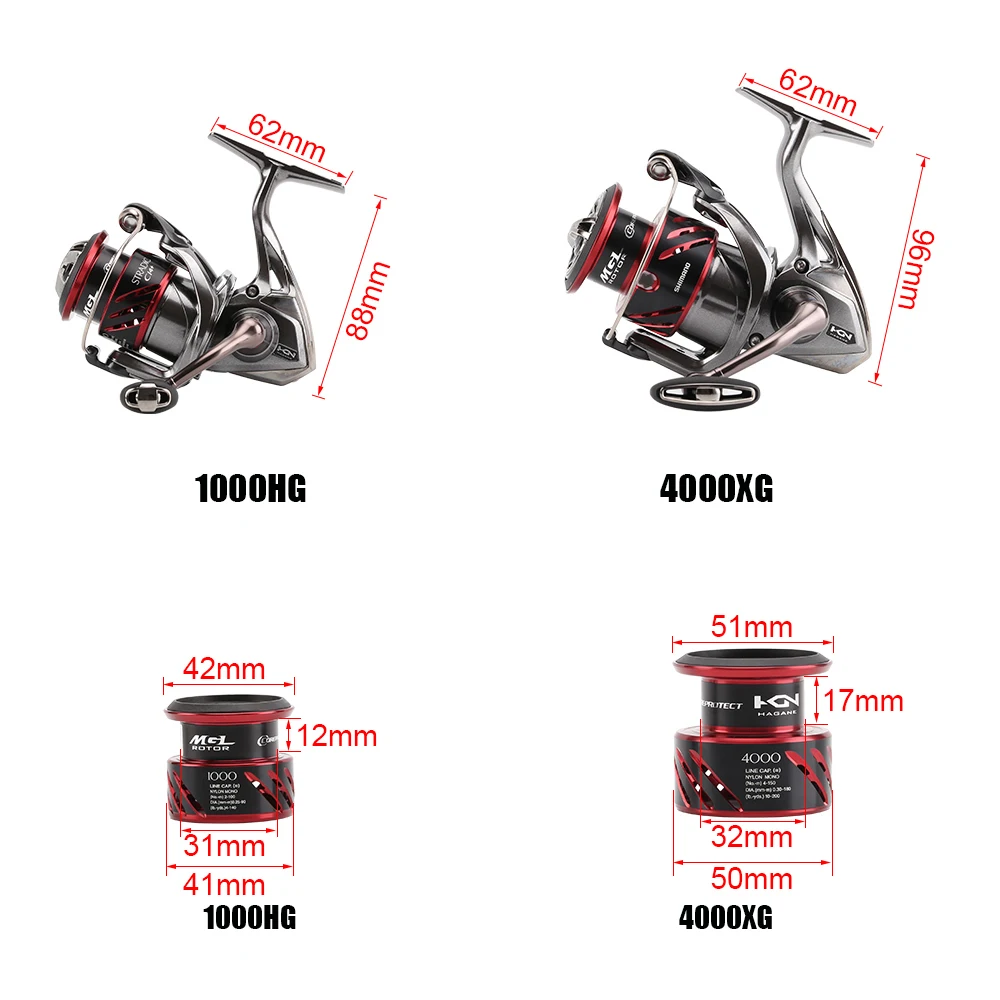 Shimano Оригинал STRADIC CI4 1000HG 2500HG C3000HG 4000XG спиннинговая катушка 7BB X Ship алюминиевая с