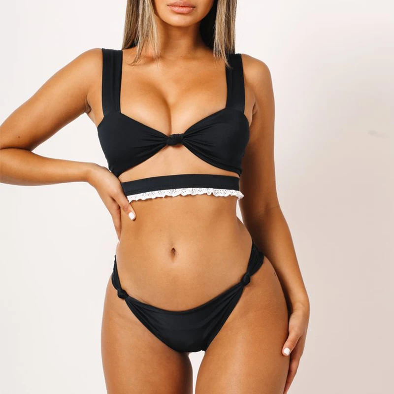 Bikinx кружевной клетчатый костюм из двух предметов Бандо купальник с отверстиями