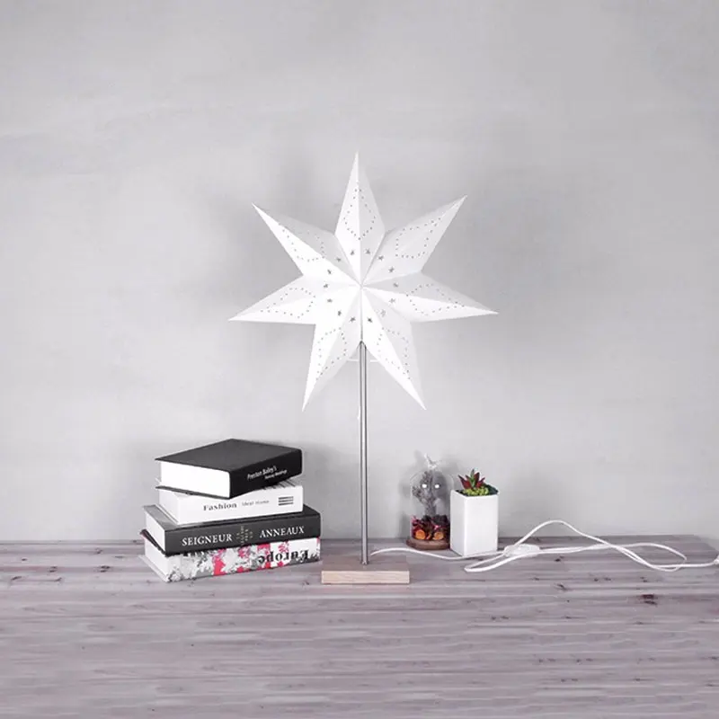 Led Desk Lamp Table Light Paper Star Wood Nordic Design of Modern Retro Minimalist Bedside Living Room Lamps | Лампы и освещение