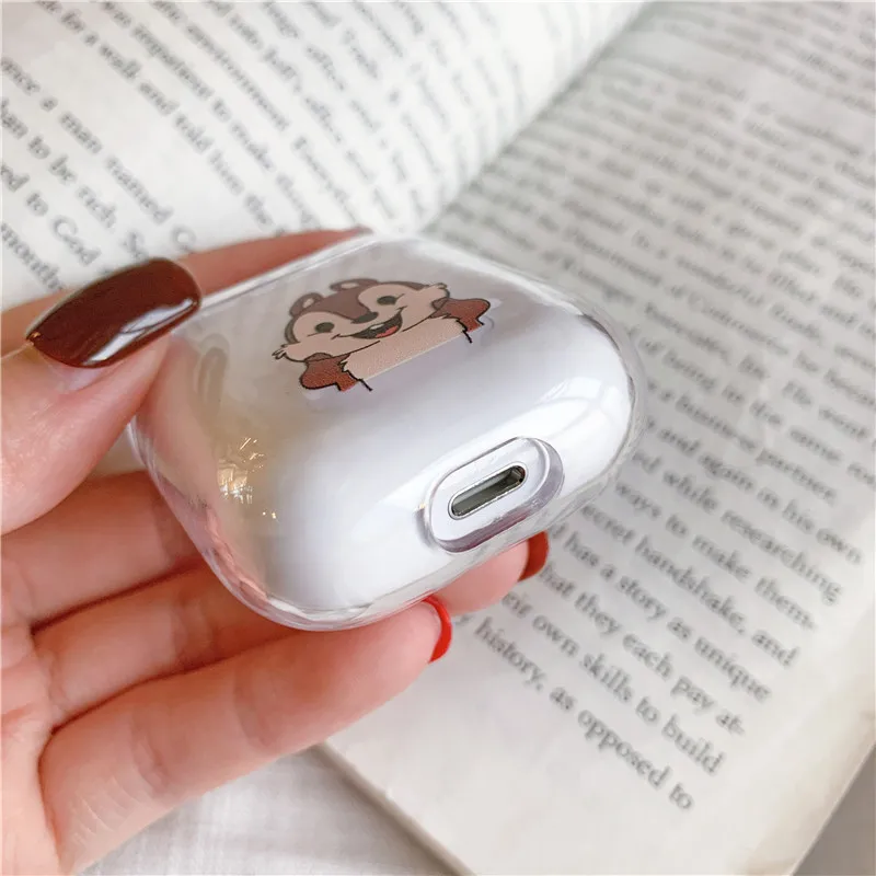 Прозрачный чехол с рисунком Микки и Минни для airpods Bluetooth беспроводная гарнитура