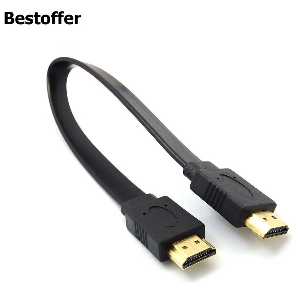 Full HD короткий HDMI штекер-штекер плоский кабель Шнур для аудио видео TV PS3 30 см |