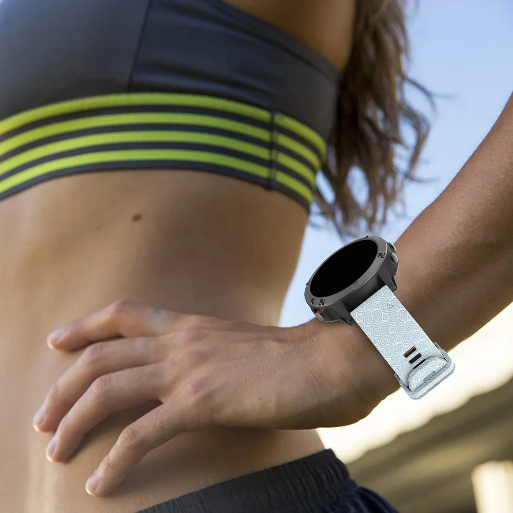 LANDFOX печать Замена Silicagel быстрой установке мягкие часы Группа ремешок для Garmin Fenix 5