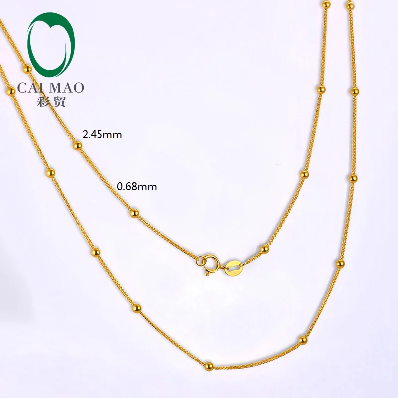 CAIMAO дамы 18kt желтое золото шары цепь 18 дюймов 45 см длина торговля изысканный дизайн ювелирные изделия