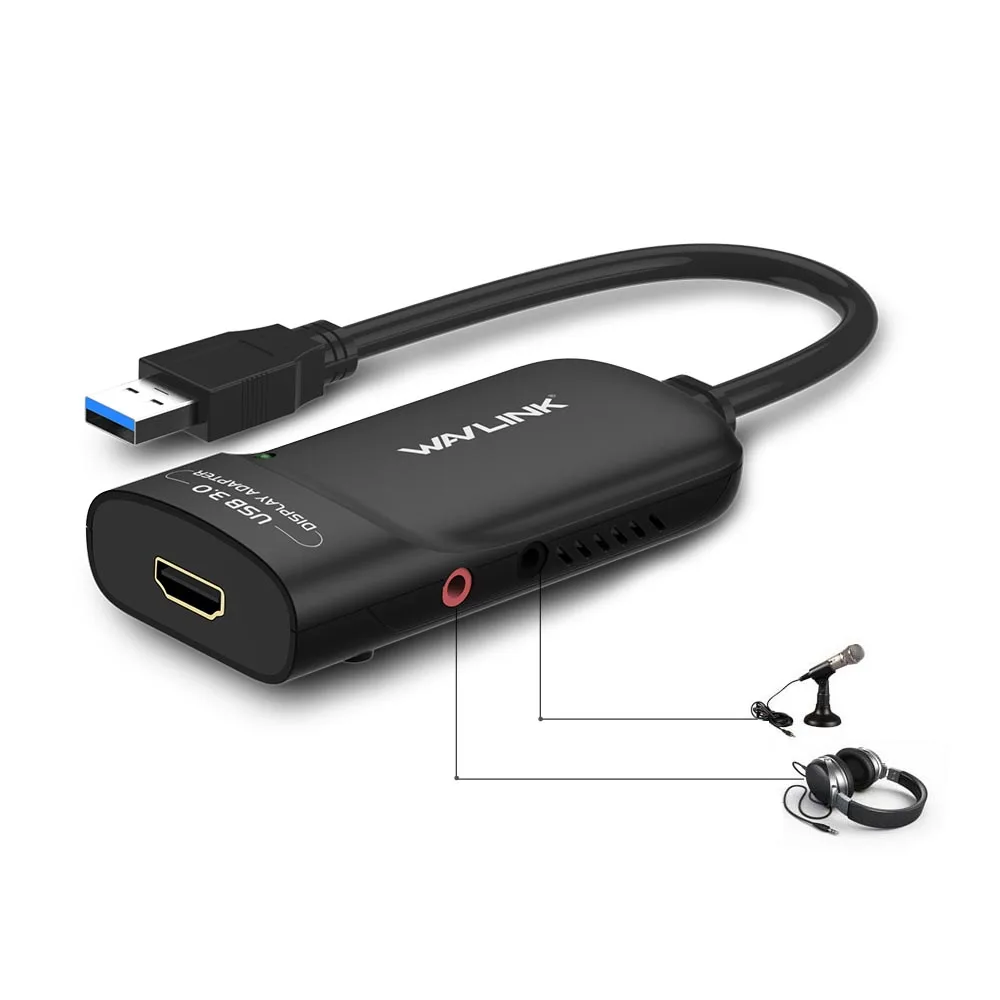 Wavlink USB 3 0 к HDMI видео графический адаптер Дисплей несколько мониторов 1080P внешняя